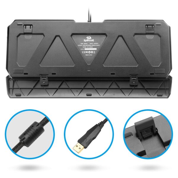 Redragon USB mechanical gaming keyboard ergonomic RGB LED backlit keys Full key anti-ghosting 104 wired Computer gamer K555RGB - Image 3