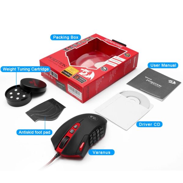 Redragon USB Gaming Mouse 16400 DPI 19 buttons ergonomic design for desktop computer accessories programmable  gamer lol PC - Image 2