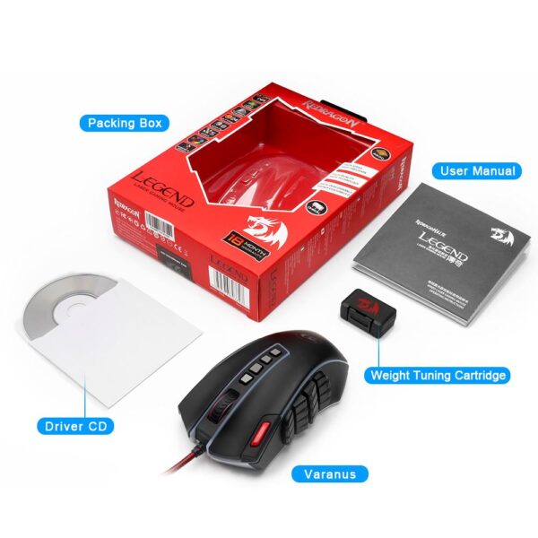 Redragon USB Gaming Mouse 16400 DPI 24 buttons ergonomic design for desktop computer accessories programmable  gamer lol PC - Image 3