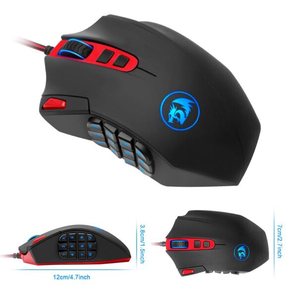 Redragon USB Gaming Mouse 16400 DPI 19 buttons ergonomic design for desktop computer accessories programmable  gamer lol PC - Image 4