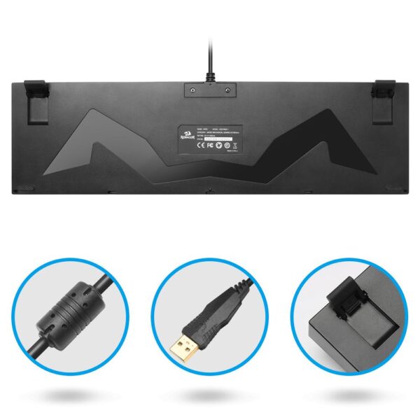 Redragon USB mechanical gaming keyboard ergonomic RGB LED backlit keys Full key anti-ghosting 104 wired Computer gamer K551RGB - Image 3