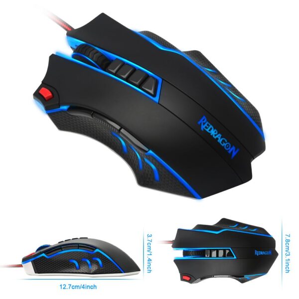 Redragon Gaming Mouse PC 24000 DPI 9 programmble buttons ergonomic design high-speed USB Wired for Desktop - Image 4