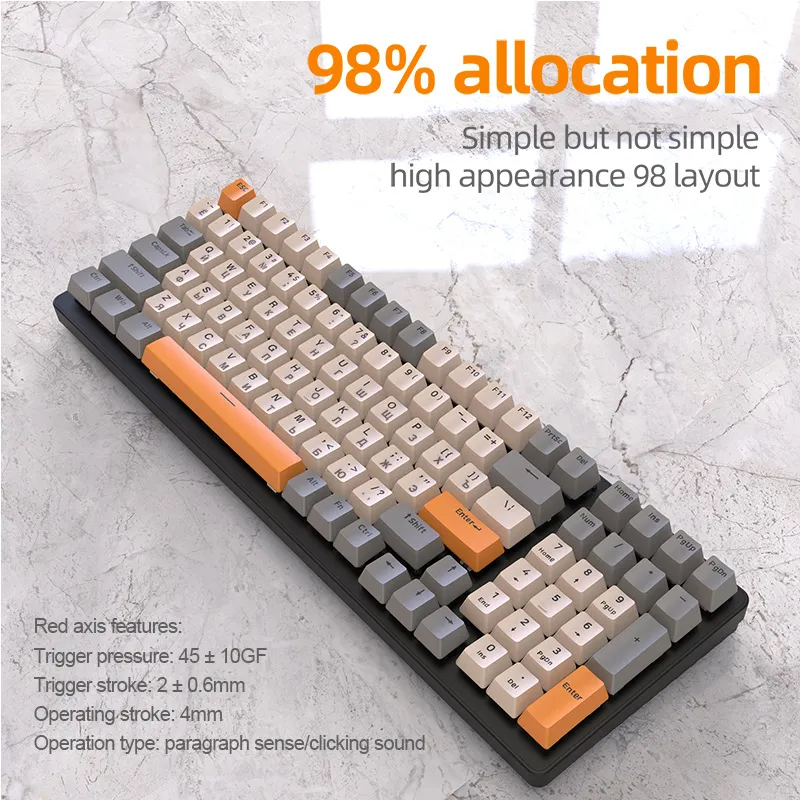 K6 Mechanical Keyboard Wireless 5.0 BT 2.4 Ghz Wired Three Modes Backlit Bluetooth Gamer Keyboard 100 Keys Keycaps Pc Gamer - Image 2