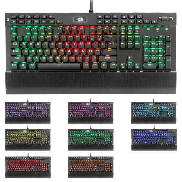 Redragon Professional Gaming mechanical keyboard full color LED backlit keys Metal housing 104 keys USB wired PC Computer - Image 2