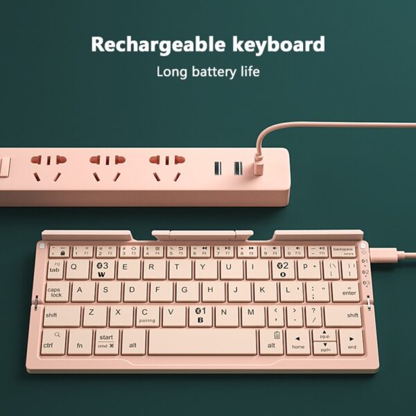 Mini Folding Keyboard Wireless Bluetooth-compatible Keyboard Foldable Keypad For Laptop Windows Android Tablet ipad Phone - Image 4