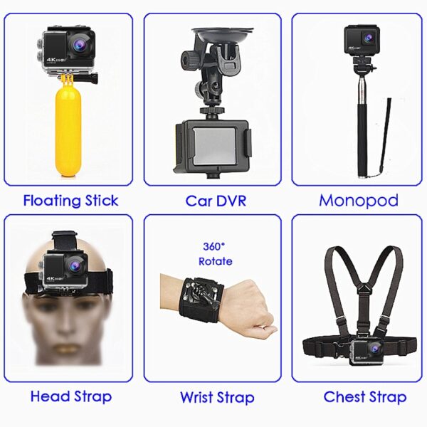 H10 EIS Anti-shake Action Camera Ultra HD 4K / 60fps WiFi 2.0" 170D Underwater Waterproof Cam Helmet Vedio Go Sport Pro Came - Image 4