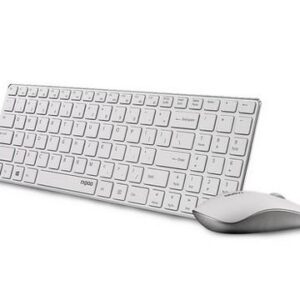 Rapoo 9300P Ultra Thin Metal Optical Wireless Keyboard and Mouse Combos for PC Laptop Gaming Home Keyboard