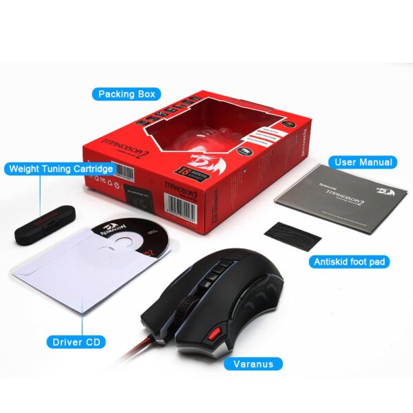 Redragon Gaming Mouse PC 24000 DPI 9 programmble buttons ergonomic design high-speed USB Wired for Desktop - Image 2