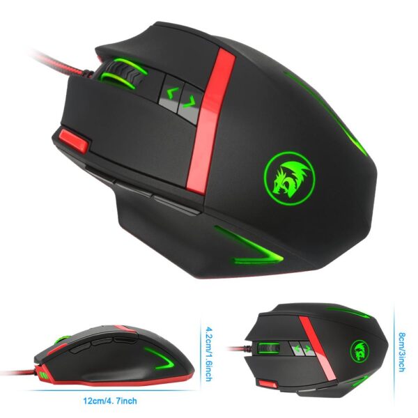 Redragon Gaming Mouse PC 16400 DPI speed Laser engine 9 programmable buttons 16 color backlight USB Wired for Desktop - Image 4