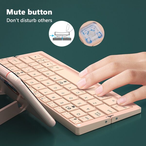 Mini Folding Keyboard Wireless Bluetooth-compatible Keyboard Foldable Keypad For Laptop Windows Android Tablet ipad Phone - Image 5