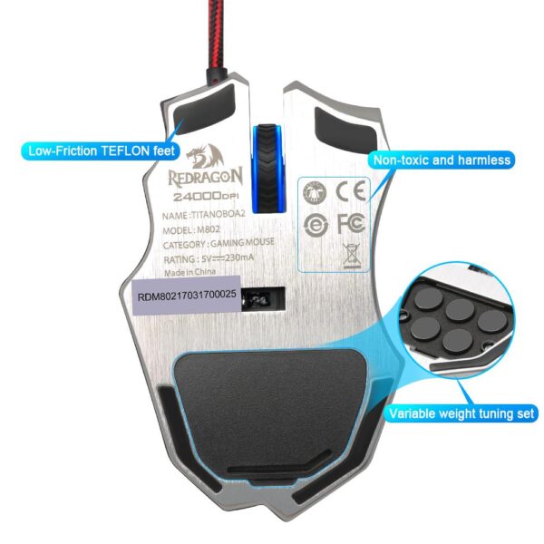 Redragon Gaming Mouse PC 24000 DPI 9 programmble buttons ergonomic design high-speed USB Wired for Desktop - Image 5